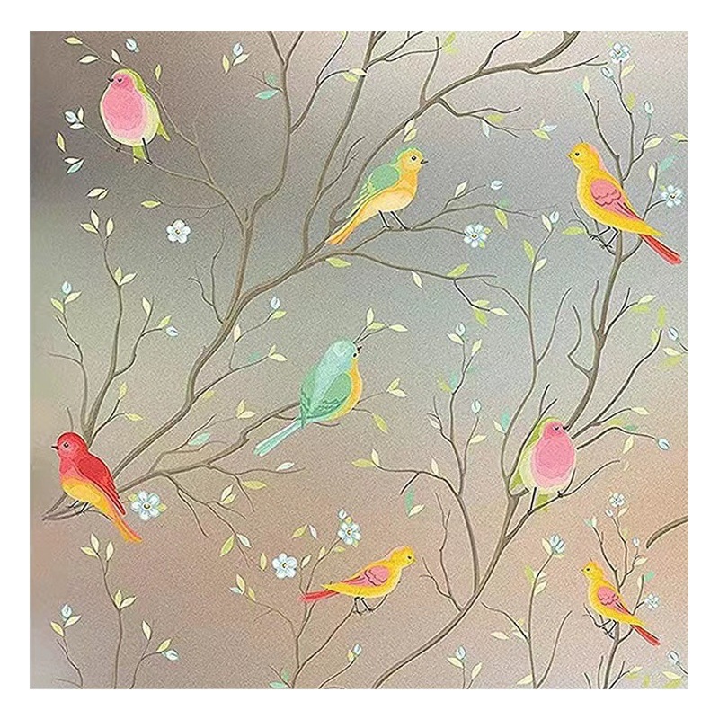 Window Frosted Glass Film Bathroom Anti-peep Window Sticker Bird Decoration Window Sticker Adhesive-free Electrostatic Film