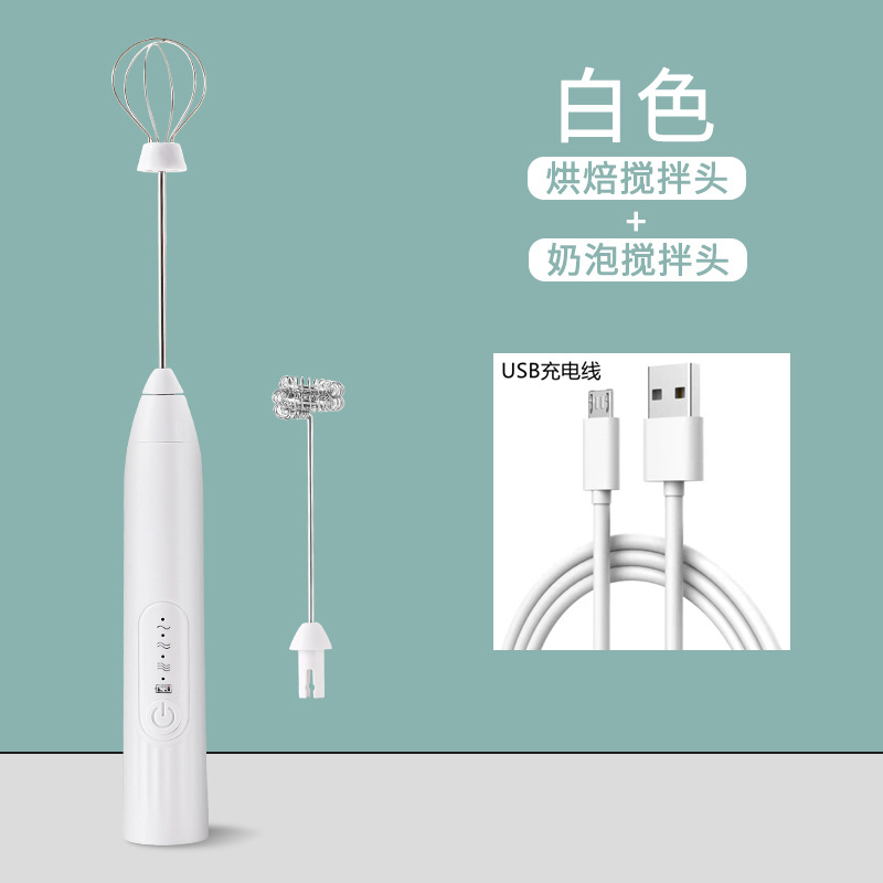 Picture of Electric Egg Beater Wireless Automatic Cream Frother Cake Baking Coffee Stirrer Mini Manual Milk Frother