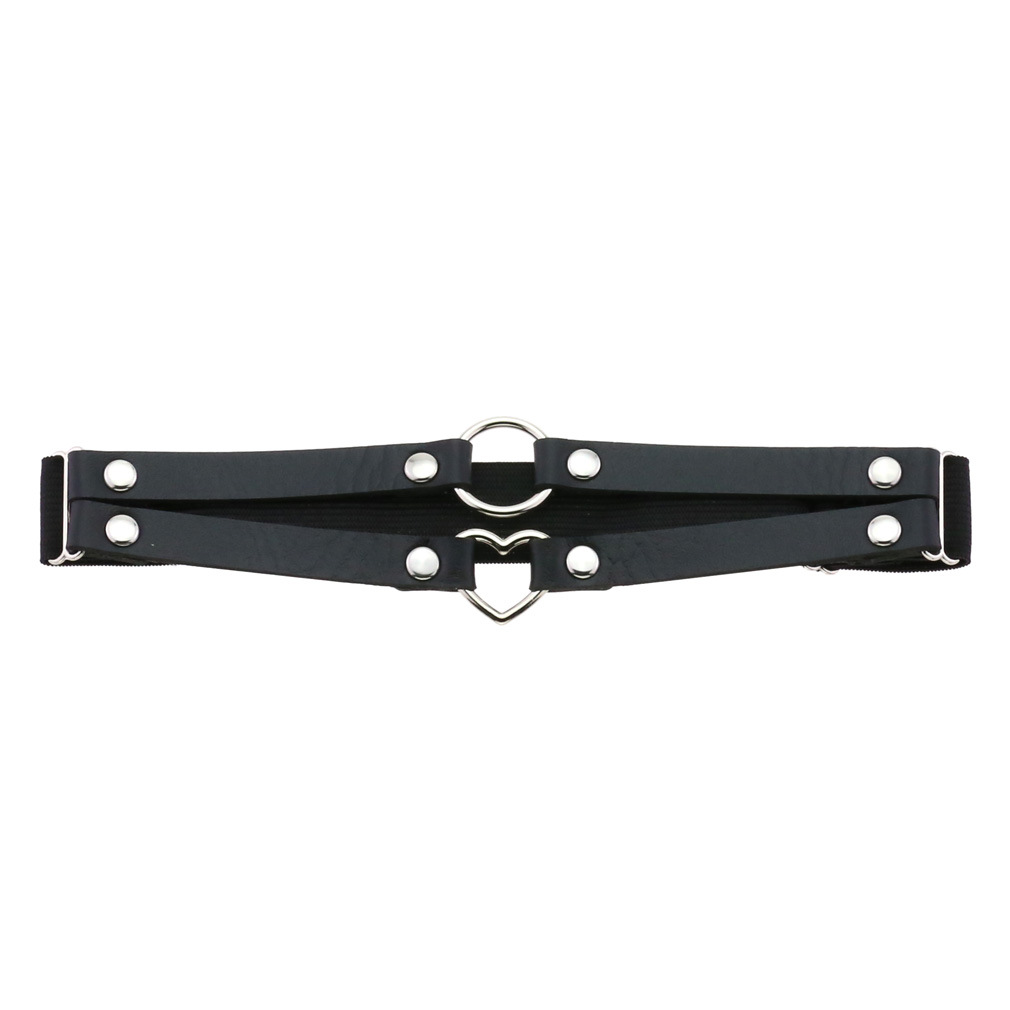 Picture of Cross-border personality temperament sexy punk style double-line ring leather thigh ring peach-shaped love-shaped elastic garter belt
