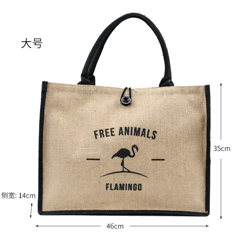 Picture of Foreign trade retro jute handbag can be printed LOGO advertising shopping environmental protection large capacity fashion handbag