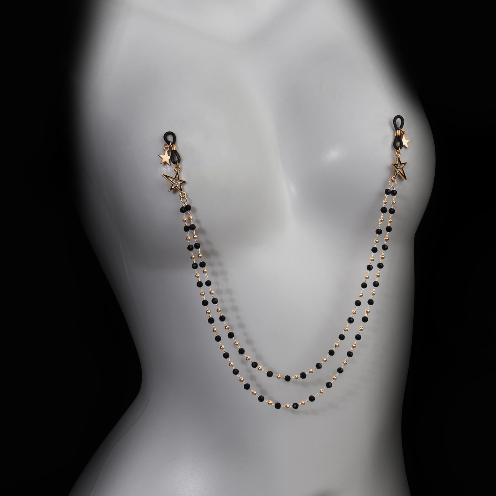 Picture of New sexy multi-layer tassel chest chain women's nightclub sexy niche five-pointed star chain body chain nipple chain accessories