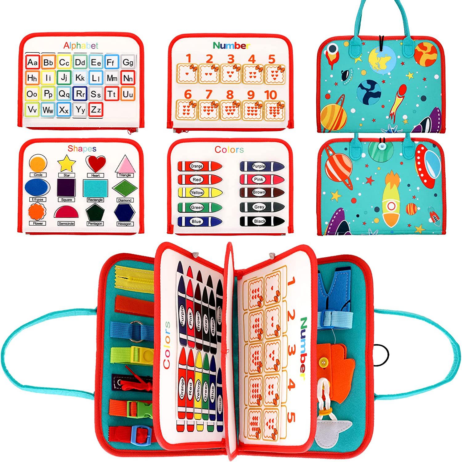 in stock Amazon cross-border felt children's busy board baby dressing skills learning cloth book felt learning board