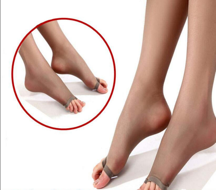 Picture of Anti-off Open Toe Silk Stockings Women's Pantyhose Anti-hook Silk Summer Ultra-thin Black Meat Color Women's Spring and Autumn Fish-mouth Base Socks