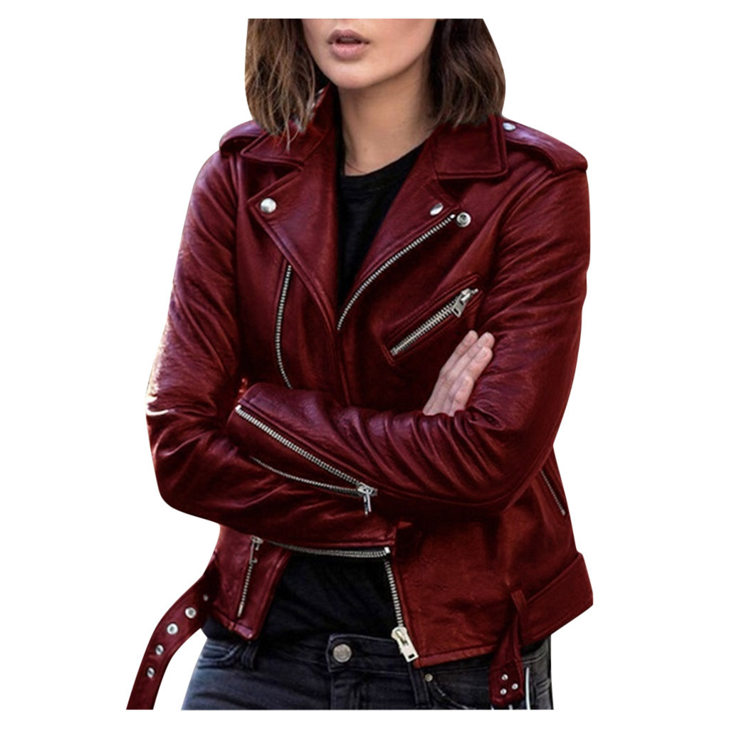 Picture of Leather Coat Women's New Top Autumn Short Spring Korean PU Biker Wear Slim-Fit Winter Leather Jacket