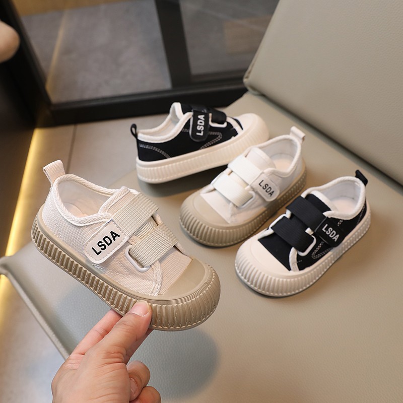 Children's Indoor Shoes Children's Canvas Shoes Spring and Autumn 2024 New Girls Baby White Shoes Soft Sole Boys' Shoes