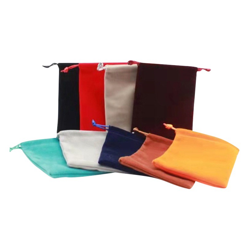 Flannel bag wholesale jewelry headphones storage cloth bag packaging play bag drawstring flannel bag lucky bag