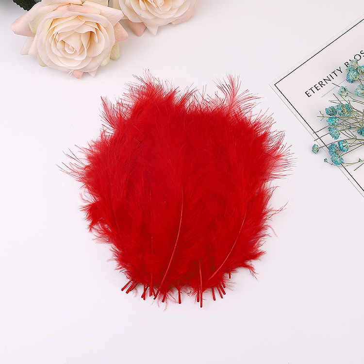 Picture of Cross-Border Wholesale Turkey Feathers Pointed Tail Velvet Feathers Colorful Feathers Dream Catcher Feathers Feather Lamp Wave Ball Feathers