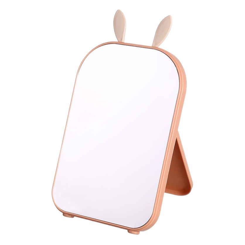Creative Rabbit Ears Foldableable Makeup Mirror Student Desktop Portable Makeup Mirror Single-Sided Dormitory High-Definition Storage Mirror