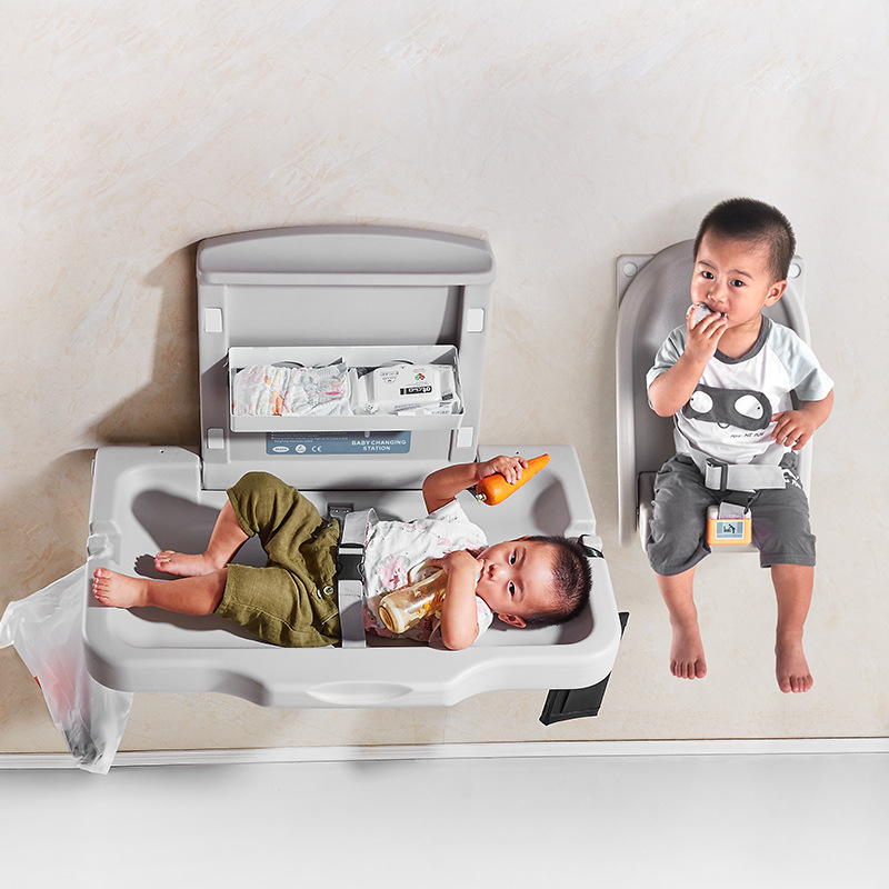 Picture of Mother and Baby Room Third Bathroom Baby Care Table Foldable Baby Recliner Wall-Mounted Multi-Functional Portable Diaper