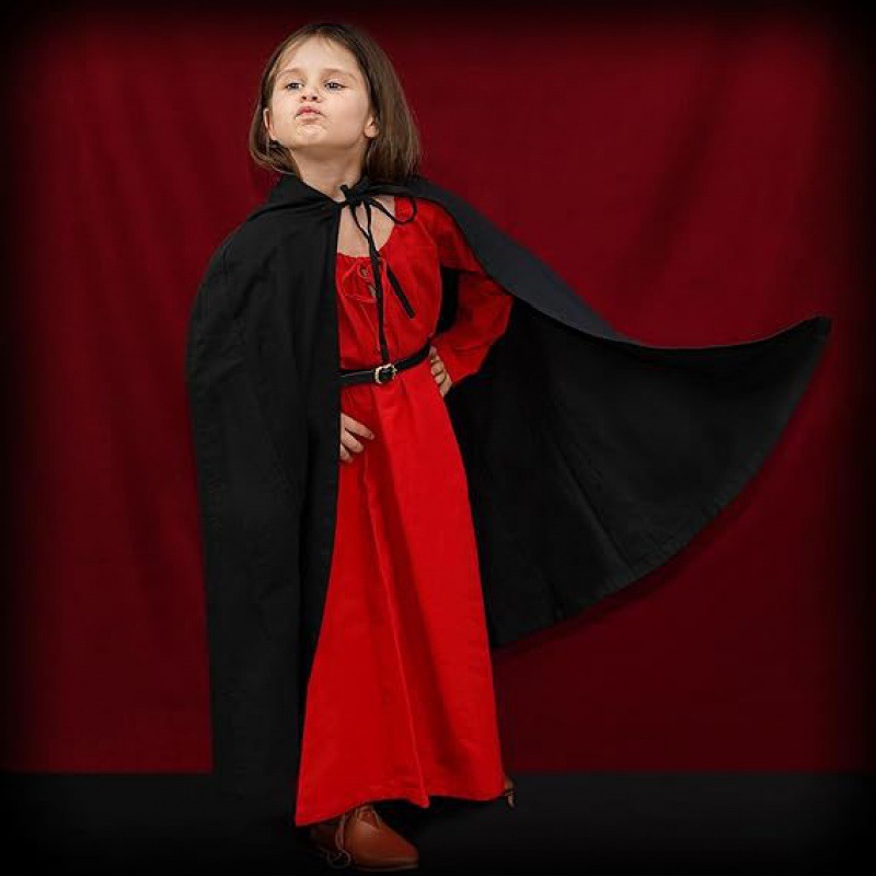 2025 European and American Halloween Cloak Hooded Lace-Up Cloak New Black Wine Red Anime Character Accessories Shawl for Women