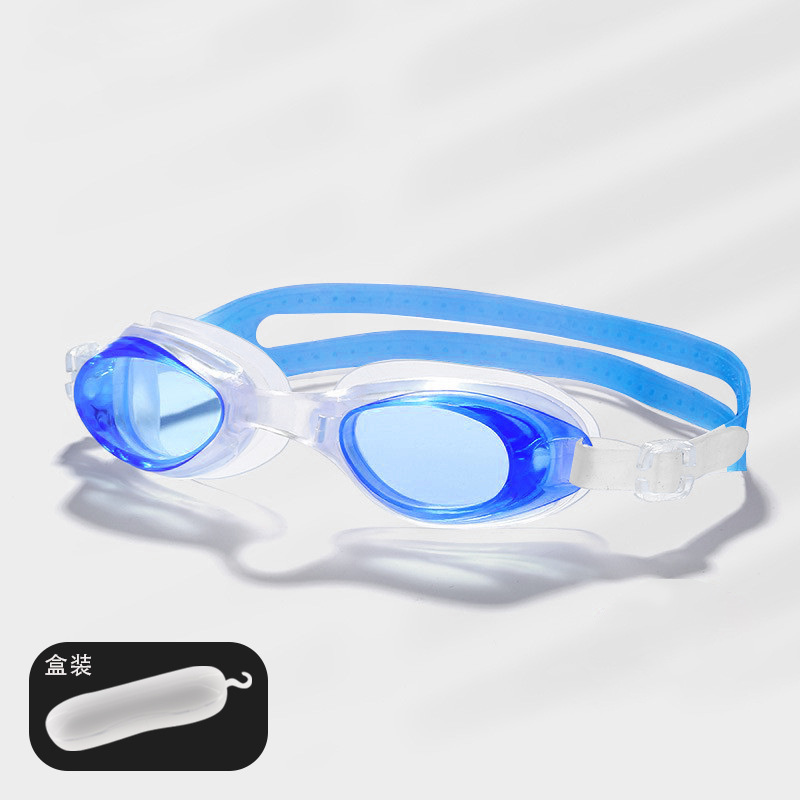 Picture of Factory direct waterproof swimming goggles children adult universal silicone swimming goggles wholesale flat light multi-color optional