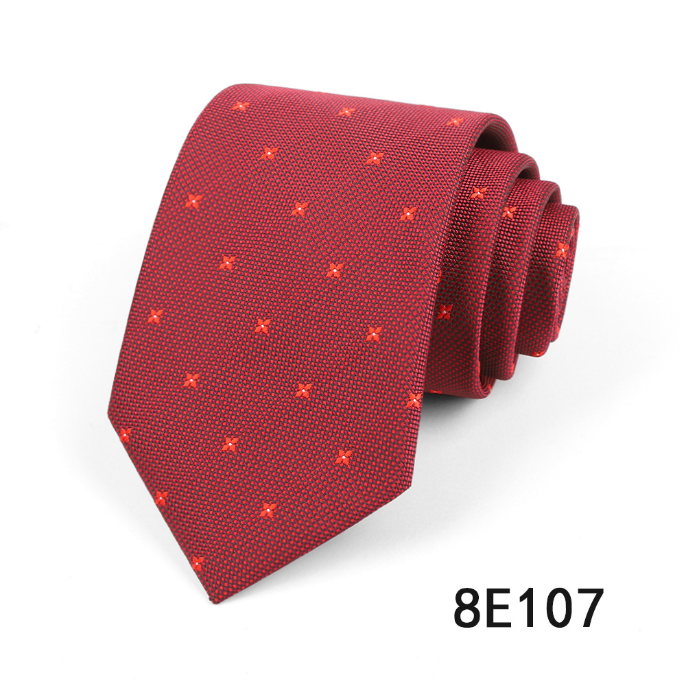 Picture of Men's Tie Business Casual Stripesd Tie 8cm Polyester Jacquard Embroider Print Tie Wholesale Formal Wear