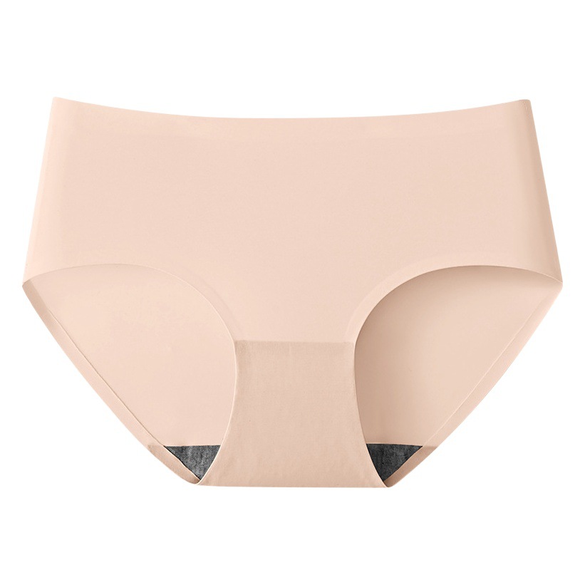 New Mid-Waist Ice Silk Underwear for Women in Summer, One-Piece Seamless Large Size Briefs, Comfortable, Cool and Invisible