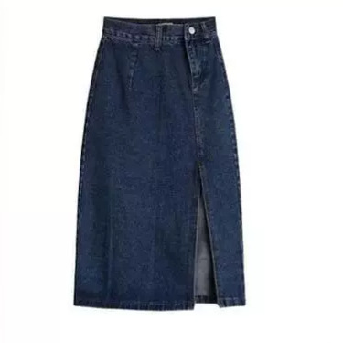 Picture of Denim Skirt Women's 2025 Fashion New Slim One-Step Hip Skirt Slit Mid-Length High Waist Large Size Long Skirt