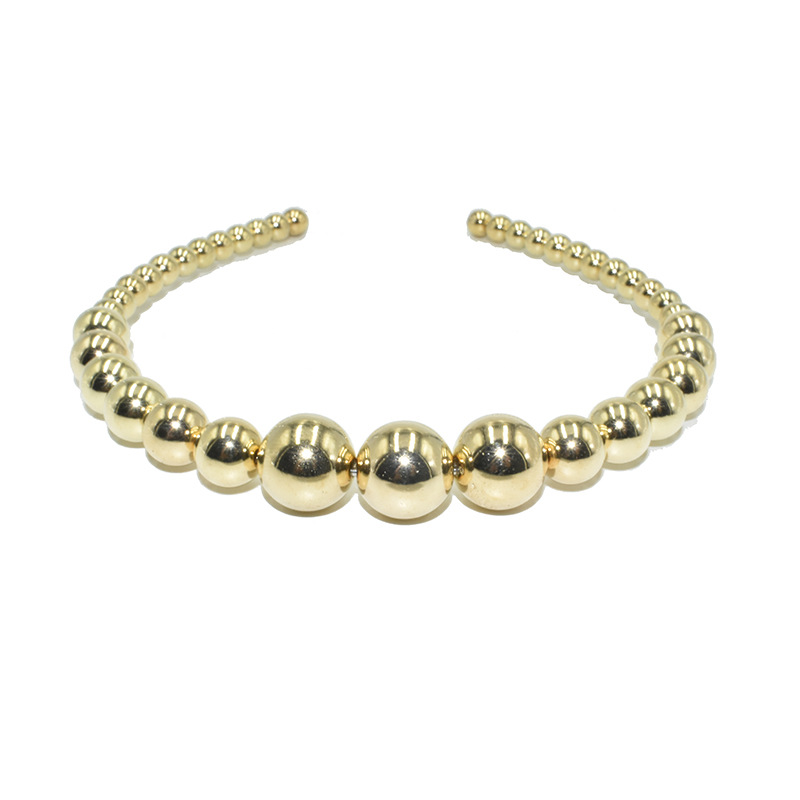 Picture of European and American Hot Selling Ladutong Large Pearl Headband Wedding Headwear Photo Studio Jewelry Handmade Beaded Pearl Headband