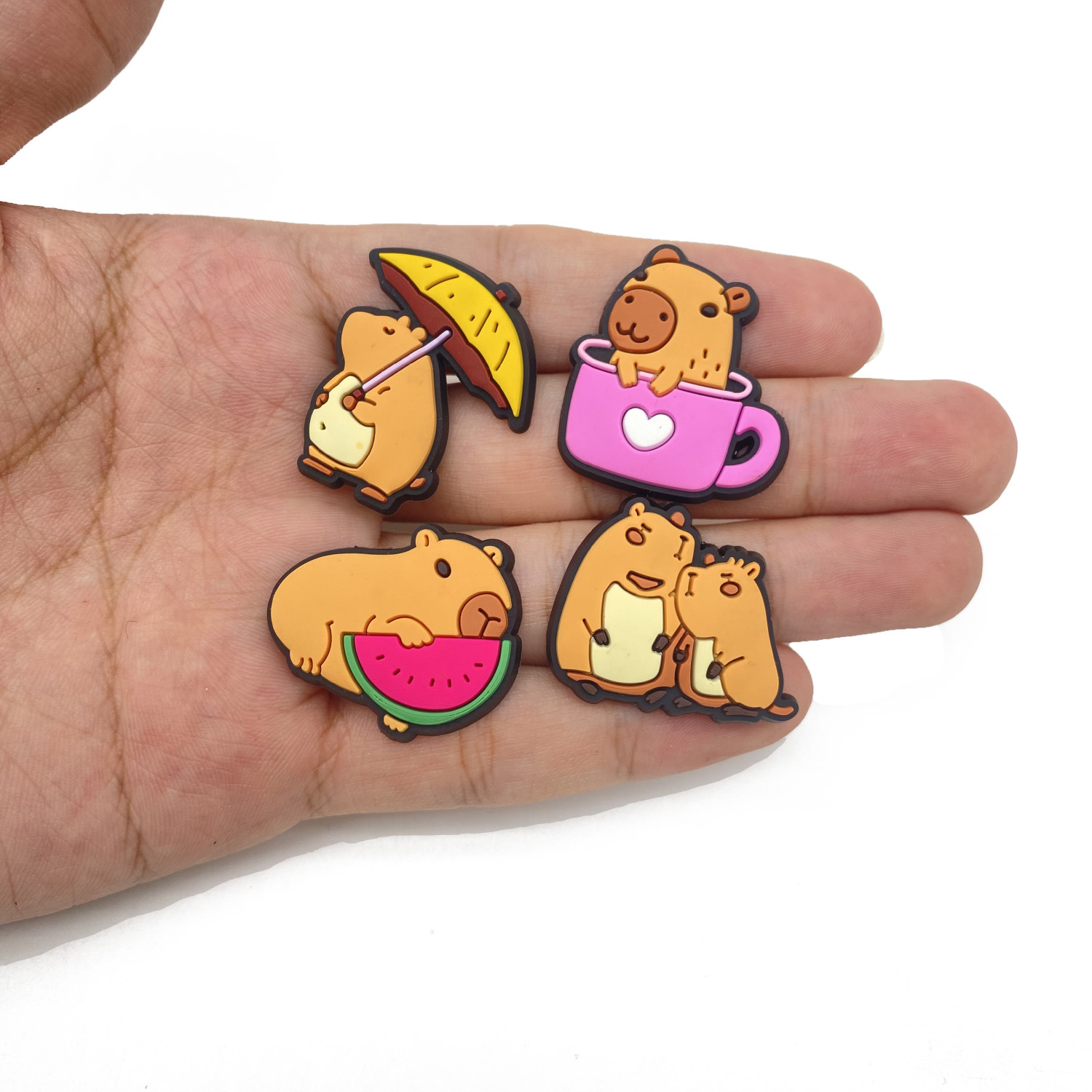 Picture of Lovable Capibala Capybara Series Hole Shoes Shoes Flower Accessories Hole Shoes Diy Accessories PVC Drop Plastic Shoe Buckle