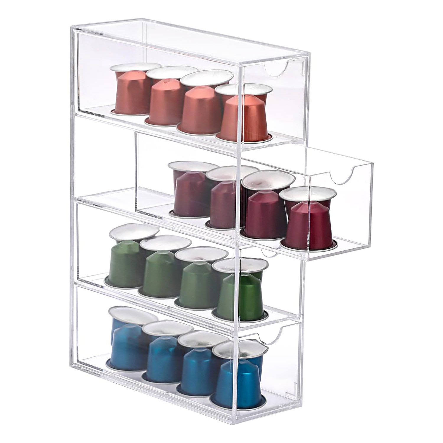 Cross-border Explosions Transparent Desktop Glasses Box Drawer Box Coffee Capsule Tea Bag Acrylic Storage Box Sunglasses Box