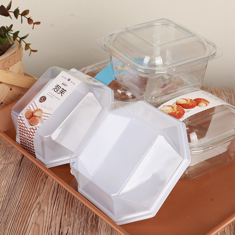 Flow Heart Puff Box Transparent Potato Cake Packaging Box New Octagonal Puff Box Paste Cake Box