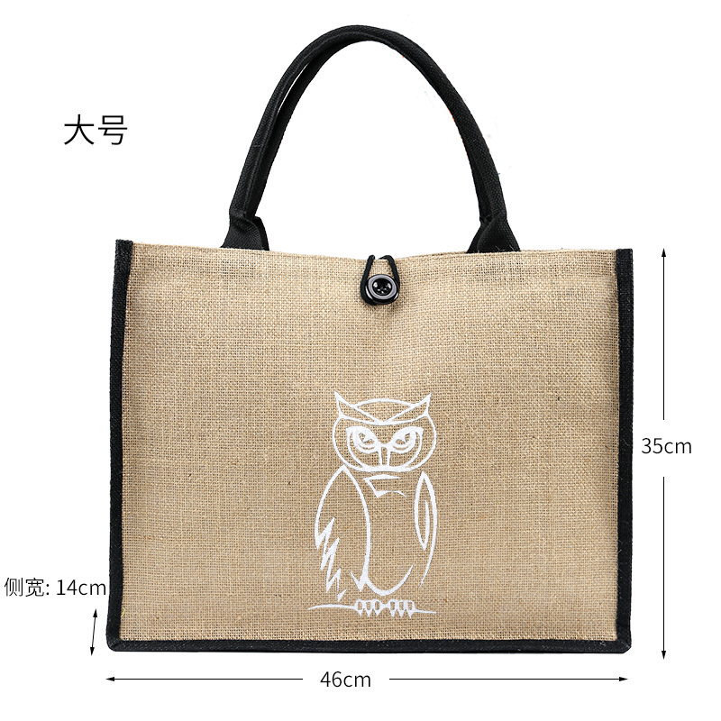Picture of Foreign trade retro jute handbag can be printed LOGO advertising shopping environmental protection large capacity fashion handbag