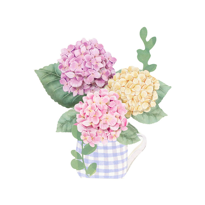 Picture of Mother's Day Three-Dimensional Greeting Card Hydrangea Flower Paper Carving Ornament Card Creative Birthday Wishes Handmade Gift Card Wholesale
