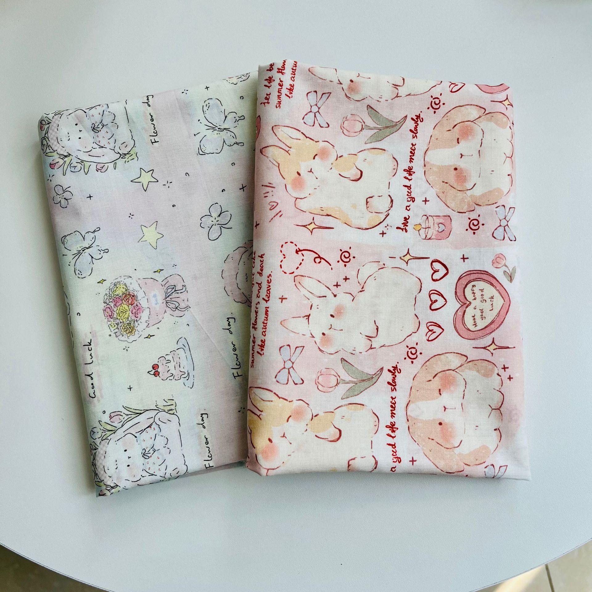 Cotton 60-Count Digital Printed Fabric Cartoon Soft Cute Rabbit Luggage Home Wear Dress Shirt Fabric