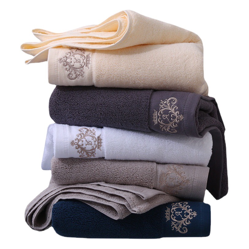 Bath Towel Pure Cotton Type a Embroidered Large Bath Towel 32 Strands Soft and Absorbent Adult Household Pure Cotton Thickeneded Hotel Bath Towel