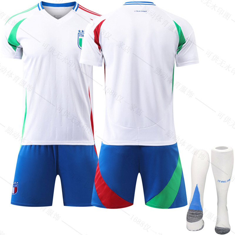 Picture of 2024 Italy away white jersey European Cup football uniform No.14 Chiesa 18 Barrera big factory