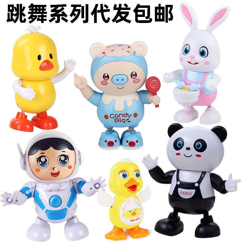 Electric Dancing Little Duck Soud Moves Rabbit Glow Walking Singing Panda Dancing Robot Children's Toys