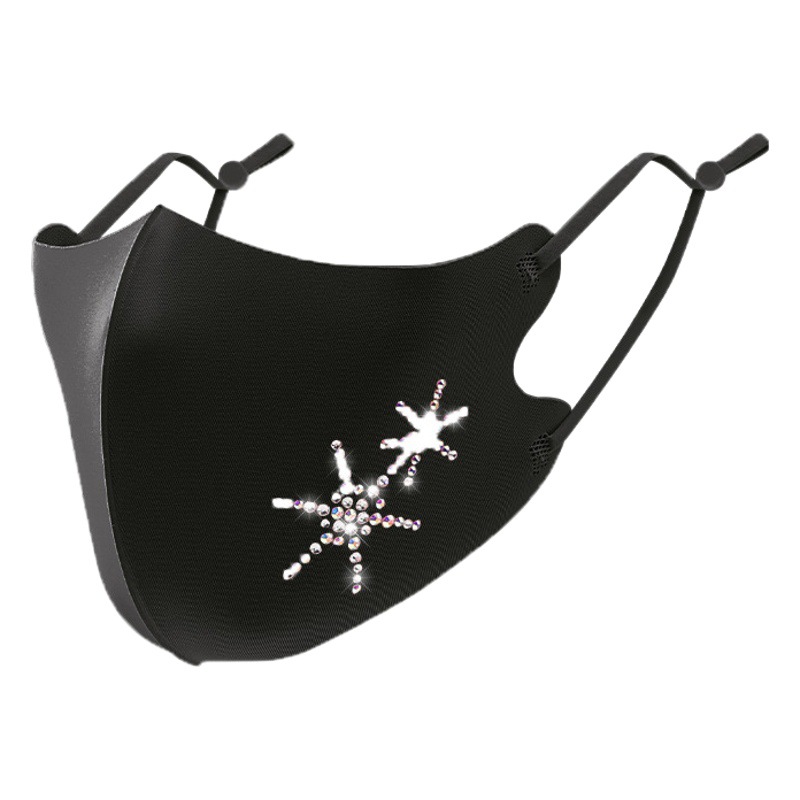 Washable Rhinestone Mask, Adjustable, Anti-Pollen, Breathable, Sun Protection Face Mask, Outdoor Cycling Windproof and Warm Mask