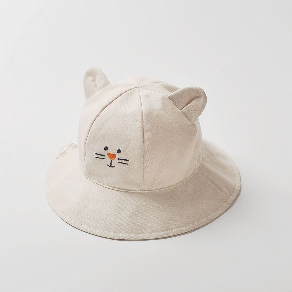 Spring and Summer moinmlon New Korean Style Children's Sunshade Basin Hat Baby Cotton Breathable Sun Hat Cute Cat