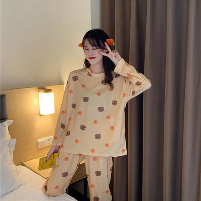 Picture of Foreign trade stalls can wear pajamas women's spring and autumn thin home clothes cartoon cute women's long sleeve trousers suit