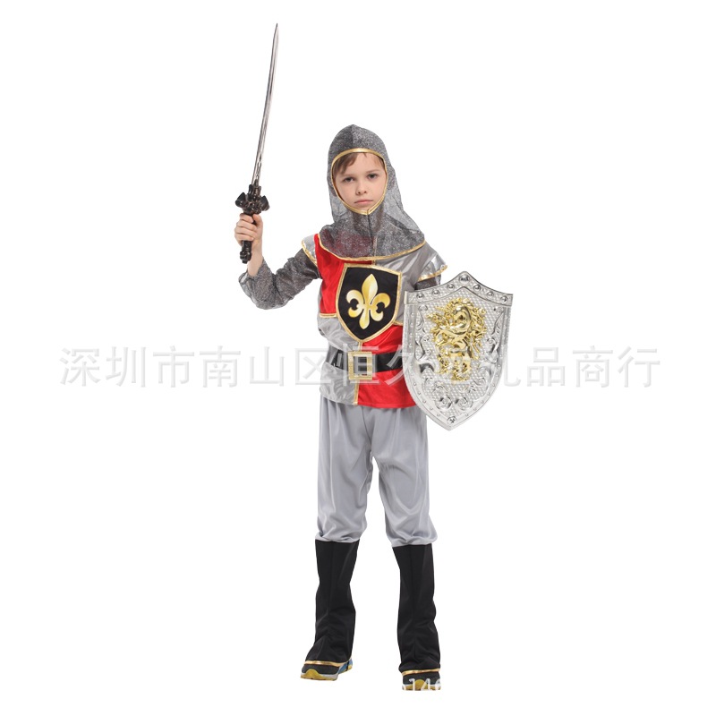 Halloween Ball Children Male Roman Samurai Gladiator Spartan Warrior Clothes Children Parent
