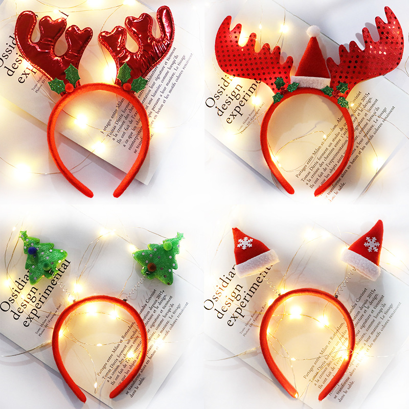 New Christmas headband Christmas gift Santa Claus antlers head buckle adult children's performance props wholesale
