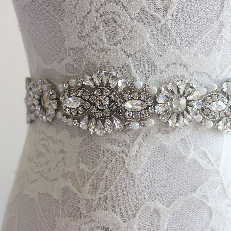 XW66 Bridal Handmade Belt European and American Luxury Rhinestone Pearl Dress Waist Seal Cross-border Source Factory in stock