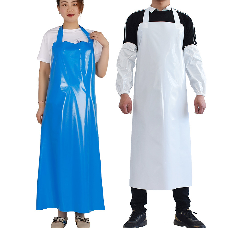 Thin TPU Waterproof oil-resistant soft leather apron for killing chickens aquatic products slaughtering work wear-resistant kitchen apron wholesale
