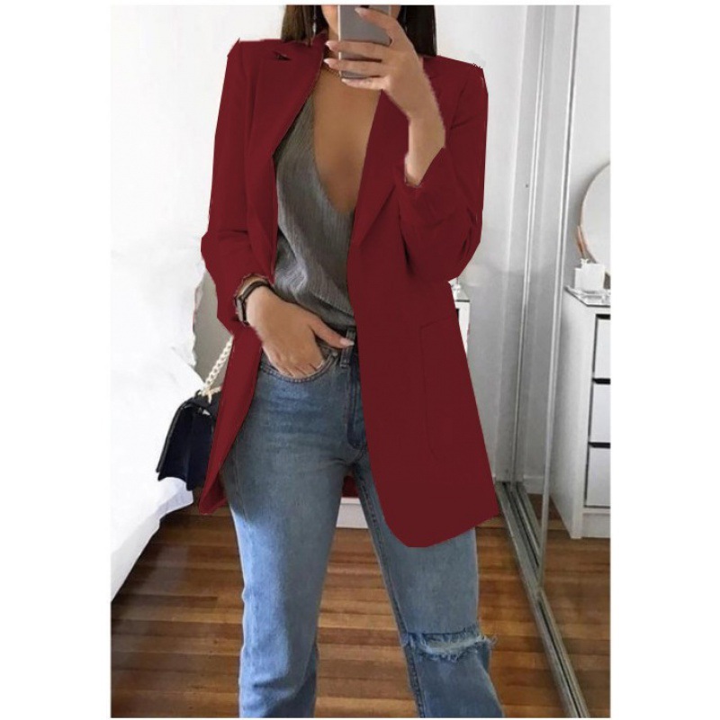 Picture of Wish Amazon 2021 European and American fashion lapel slim cardigan elegant suit jacket women
