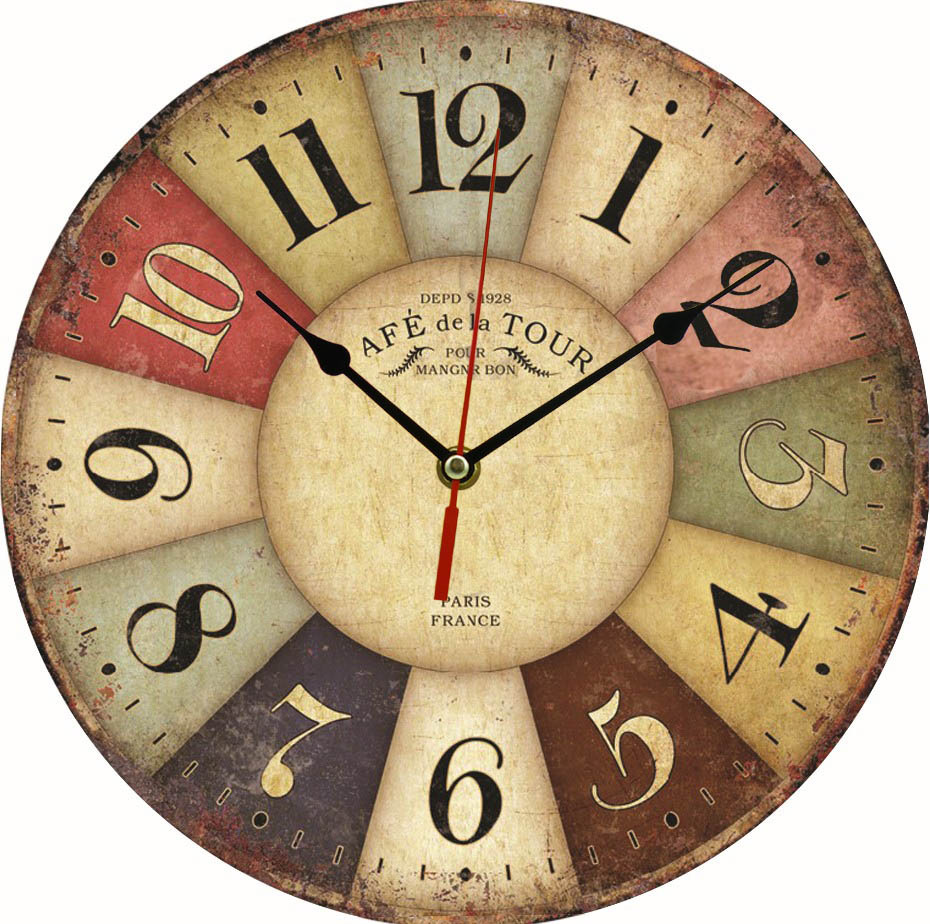 Factory wholesale creative wooden watch refrigerator decorative clock 12cm silent quartz clock