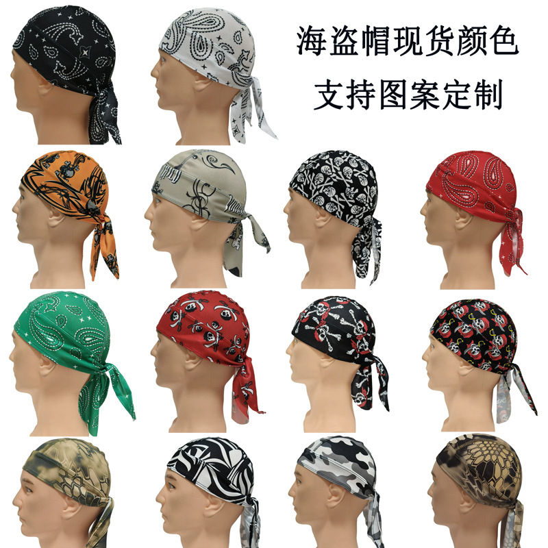 Riding Hat Camouflage Pirate Hat Outdoor Sports Turban Summer Sun Protection Mesh Quick-drying Fabric Headgear in stock