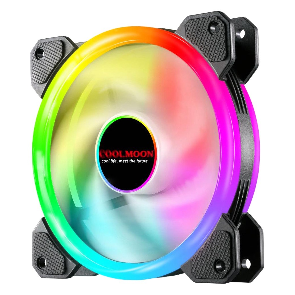 Light RGB cooling fan 12cm desktop computer LED magic color change double aperture silent ARGB chassis fan