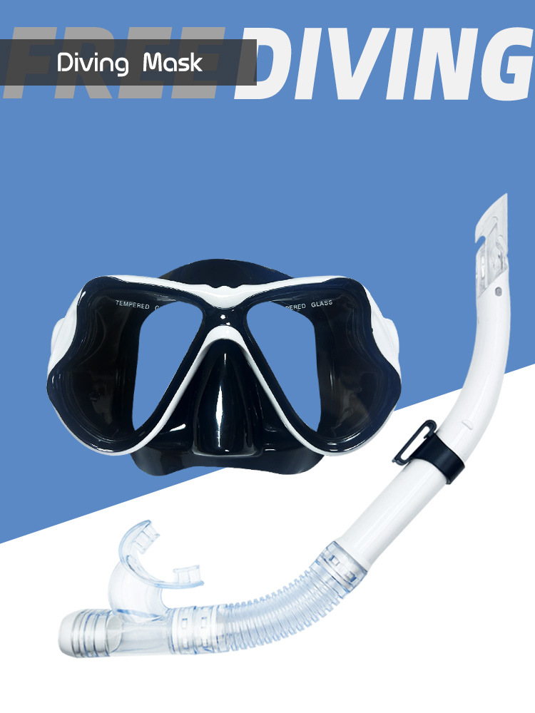 Adult Professional Snorkeling Mask Tempered Glass Diving Goggles Set Semi-Dry Wet Snorkel Swimming Goggles Gear