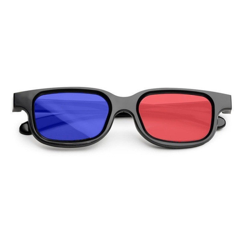 Picture of Red and blue 3D glasses for watching movies polarization IMAX giant screen non-flash myopia naked eye 3D metal clip polarization