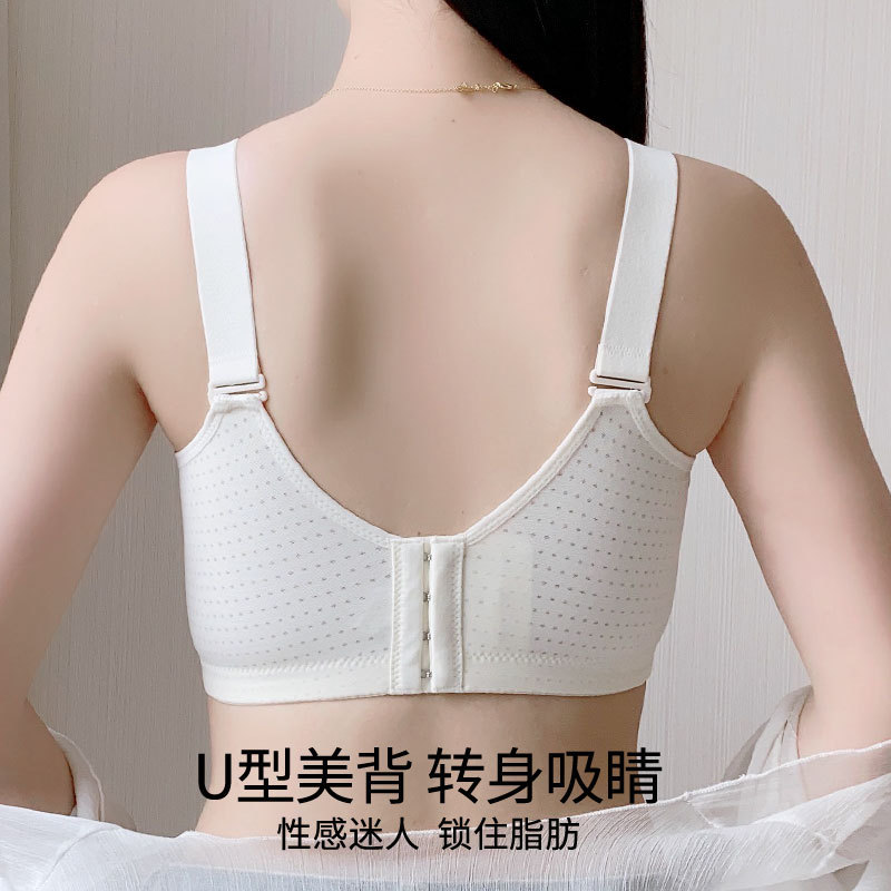 Picture of Large Chest Showy Small Chest Summer Underwear Women's Thin Full Cup Non-Steel Rings Bra Large Size Parammary Breast Anti-Sagging Bra