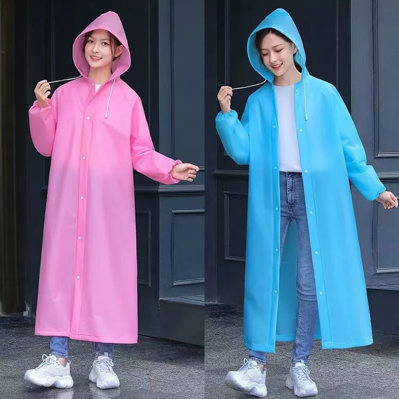Factory wholesale non-disposable raincoat outdoor travel poncho color thickened EVA lightweight one-piece adult raincoat