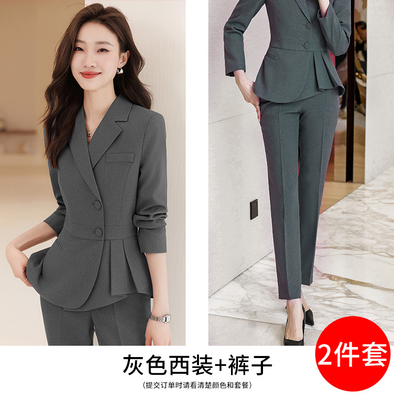 Picture of Suit suit women's cotton 2023 New elegant professional women's clothing hotel catering manager workwear front desk work clothes