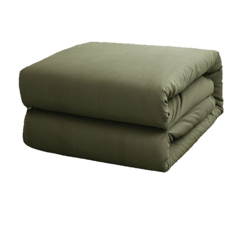 Picture of Quilt Manufacturer Dormitory Cotton Quilt Disaster Relief Emergency Hot Melt Quilt Custom Pure Cotton Quilt Army Green Single Quilt