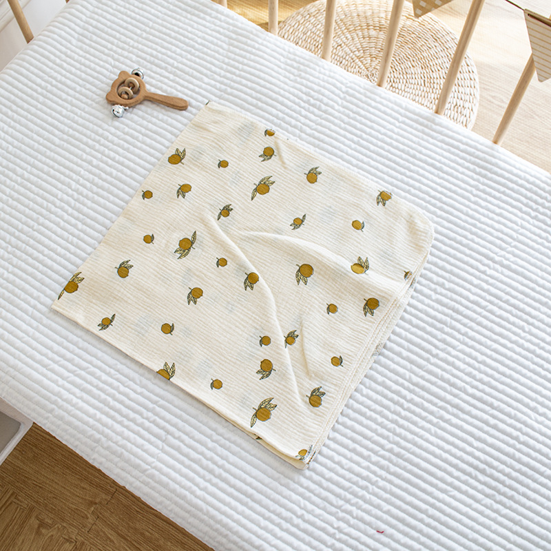 Picture of 2-layer cotton gauze delivery room single-layer double-layer printed wrinkled gauze baby home clothes saliva towel quilt blanket bath towel