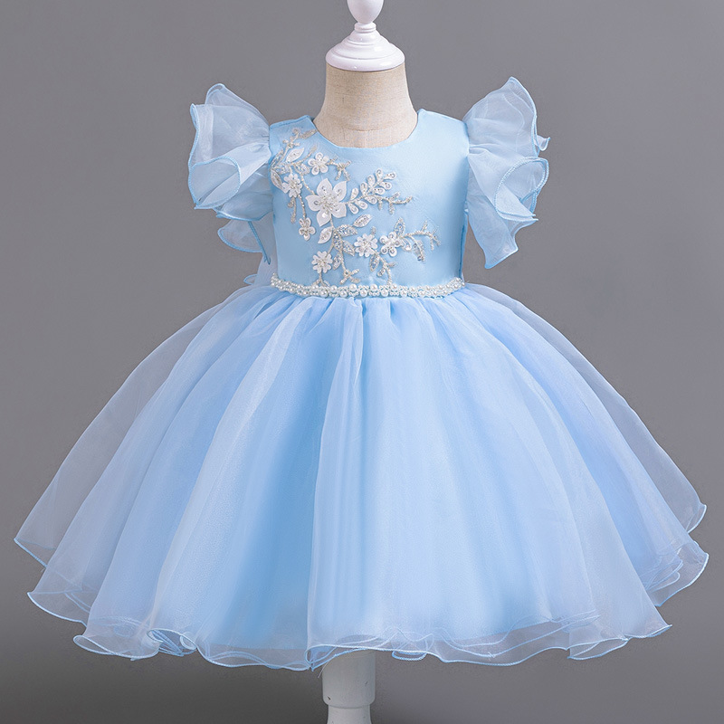 Girl's Princess Dress Summer Flower Girl's Wedding Dress Little Girl's Birthday Party dress Children's Host Performance Dress