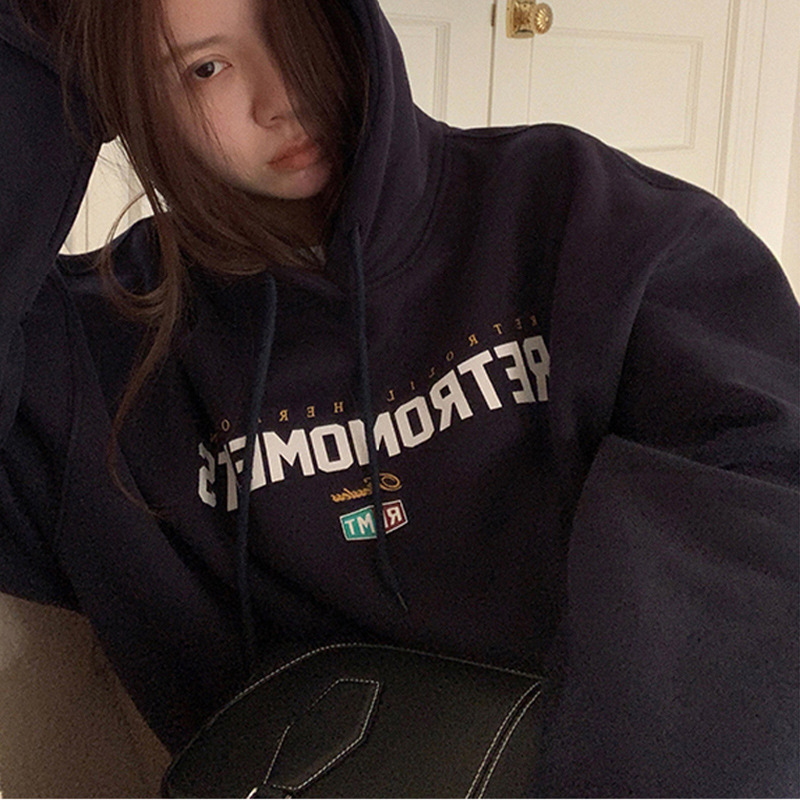 Picture of Fleece-lined hooded sweater women's autumn and winter Korean style new Women's Student loose top women's clothing Southeast Asia Foreign trade