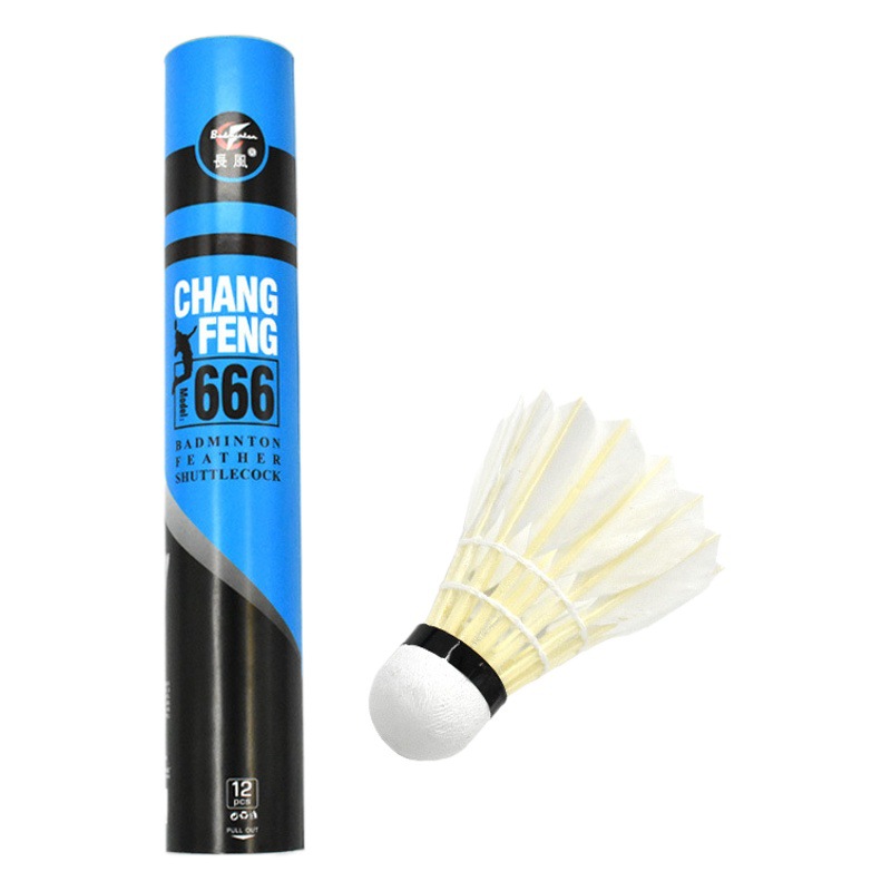 Authentic Changfeng 666 Duck Feather Badminton Stable Resistance to Play Competition Indoor and Outdoor Training Ball Duck Feather Ball 12 Pack