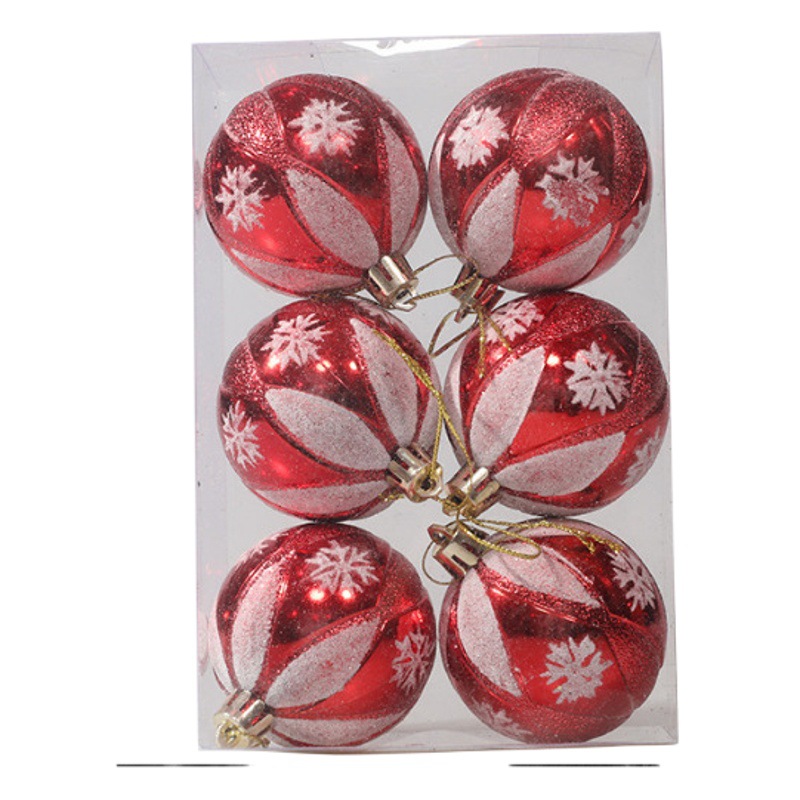 Hot-Selling 6cm Painted Christmas Ball Decoration Props Christmas Tree Hangings Hand-Painted Christmas Balls Plastic Electroplated Balls